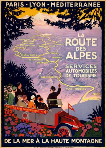 La Route des Alpes by Roger Broders, c. 1920, framed print
