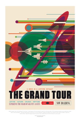 Visions of the Future: Grand Tour by NASA/JPL-Caltech, 2016, framed print