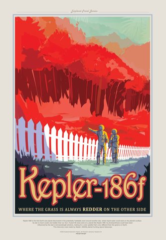 Visions of the Future: Kepler-186f by NASA/JPL-Caltech, 2016, framed print