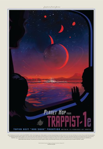 Visions of the Future: TRAPPIST-1e by NASA/JPL-Caltech, 2016, framed print