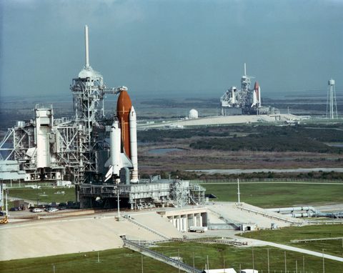 Two Space Shuttles on Pads 39A and 39B by NASA — large framed print