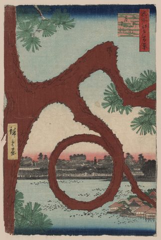 Moon Pine, Ueno by Utagawa Hiroshige, 1857, framed print