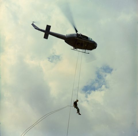 Rappel training by U.S. Army — large framed print