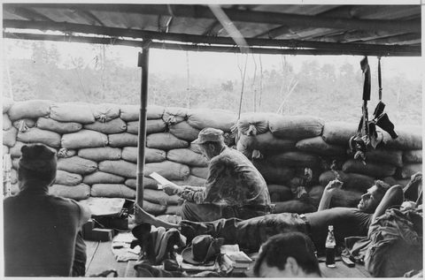 Stevens reads his mail by U.S. Army — large framed print