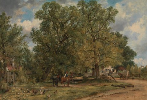 Landscape with Cottages by Frederick W. Watts — large framed print