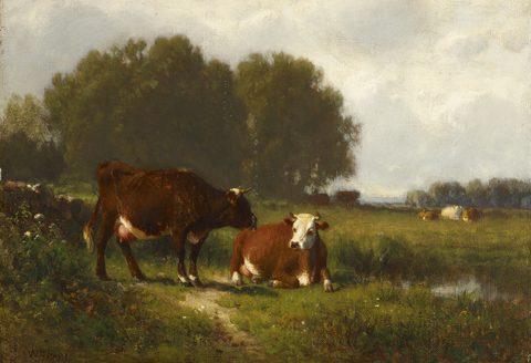 Landscape with Cows by William Hart — large framed print