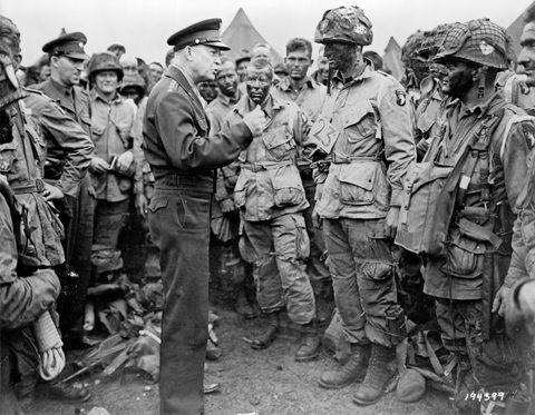 Eisenhower and the paratroopers by U.S. Army Signal Corps — large framed print