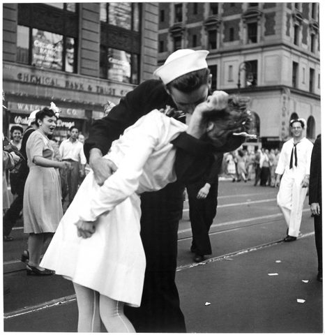 Kissing the War Goodbye by Victor Jorgensen — large framed print