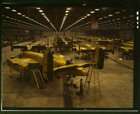 B-25 line by Alfred T. Palmer — large framed print