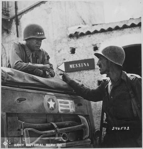 Patton at Brolo by U.S. Army Signal Corps — large framed print