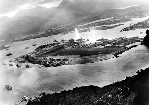 Pearl Harbor from the air by U.S. Navy — large framed print
