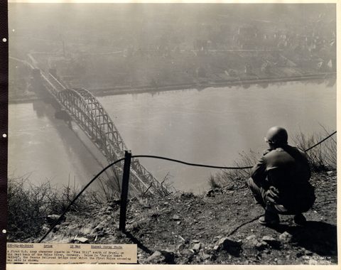 The Bridge at Remagen by U.S. Army Signal Corps — large framed print