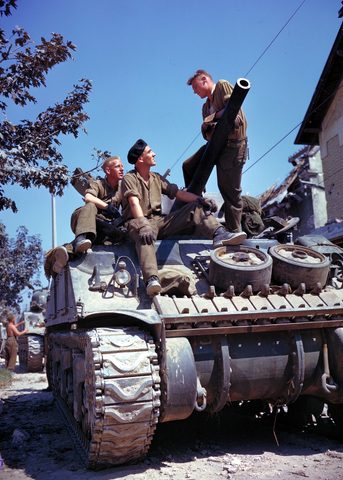 Sherman crew by Canadian Army — large framed print
