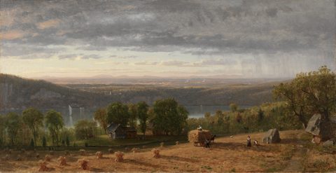 Landscape with Haywain by Worthington Whittredge — large framed print