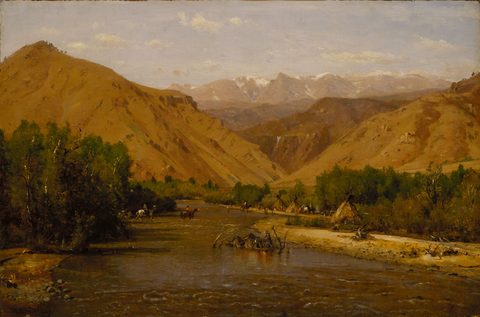 Indian Encampment by Worthington Whittredge — large framed print