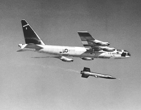 X-15 drops away from the B-52 by NASA — large framed print
