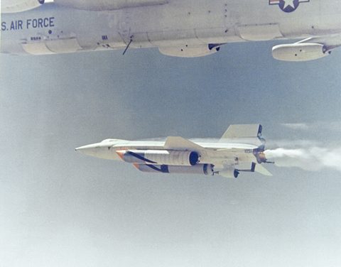 X-15A-2 leaves the B-52 under power by NASA — large framed print